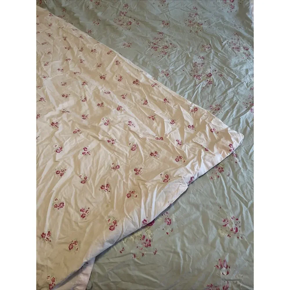 Rachel Ashwell Simply Shabby Chic Twin FADED PAPER ROSE Duvet Cover Pink Blue